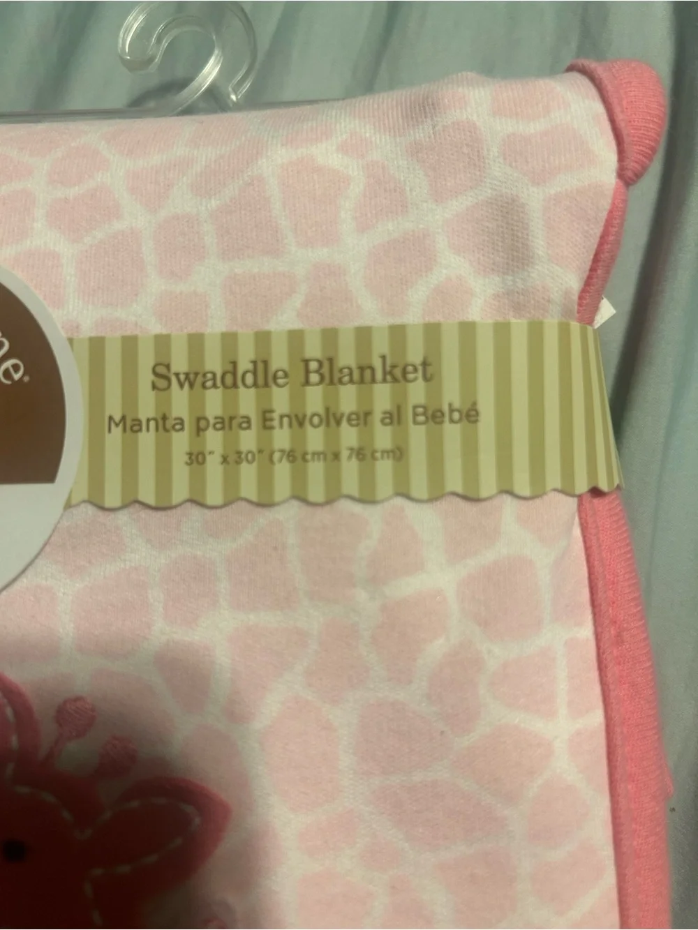 Carter's Pink Giraffe-Print Baby Swaddle Blanket